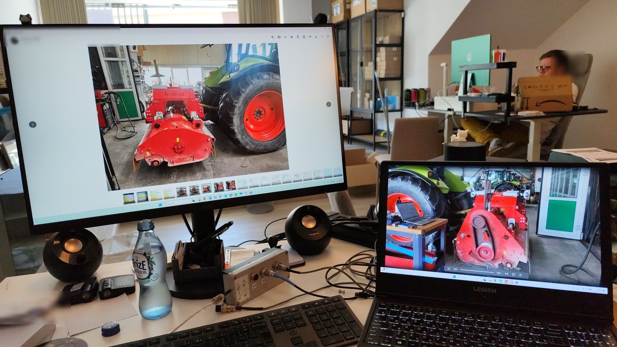 Remote support from the Vibromera office: engineer following the customer's balancing session live